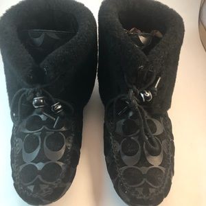 Coach Black Shearling Ankle  Boots. Caitlyn style